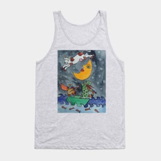 Hey diddle diddle the cat and the fiddle, the cow jumped over the moon Tank Top